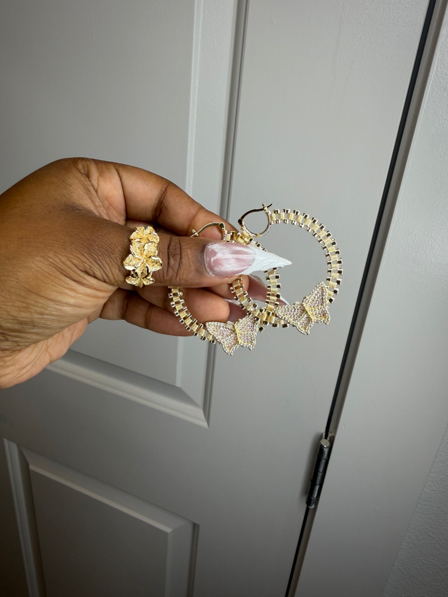 Butterfly Rolex Hoops