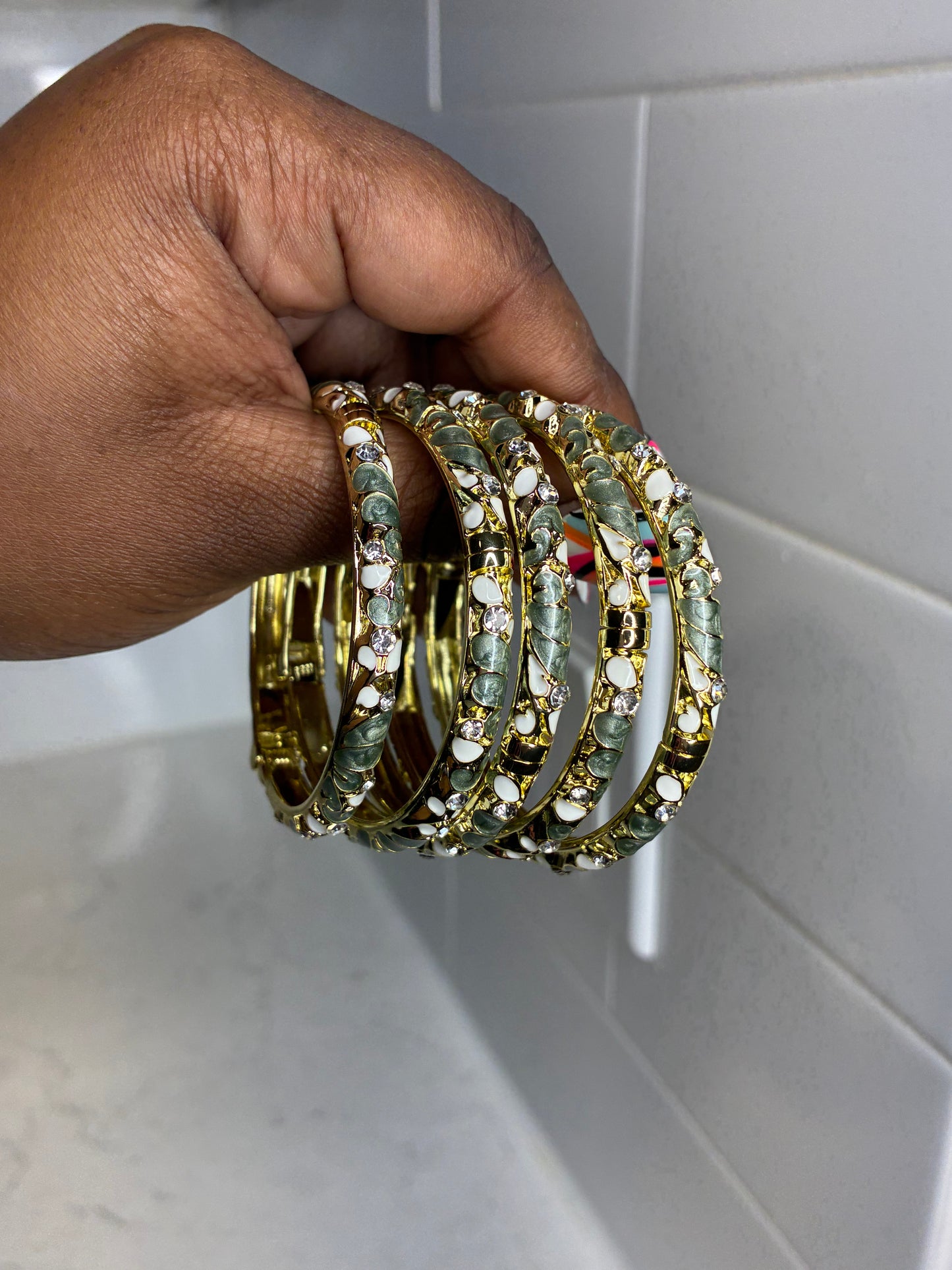 Sage Flower Bangle
