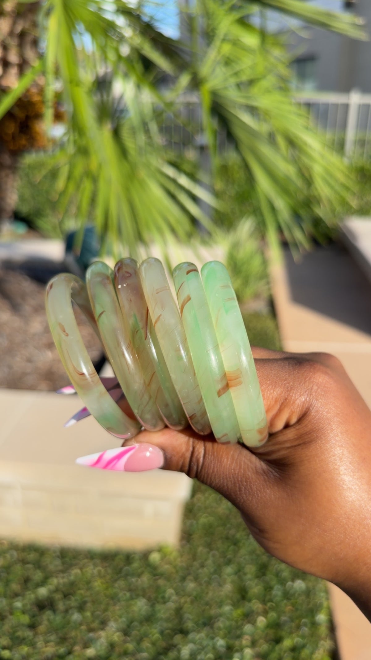 Shades of Green Jade Bangles