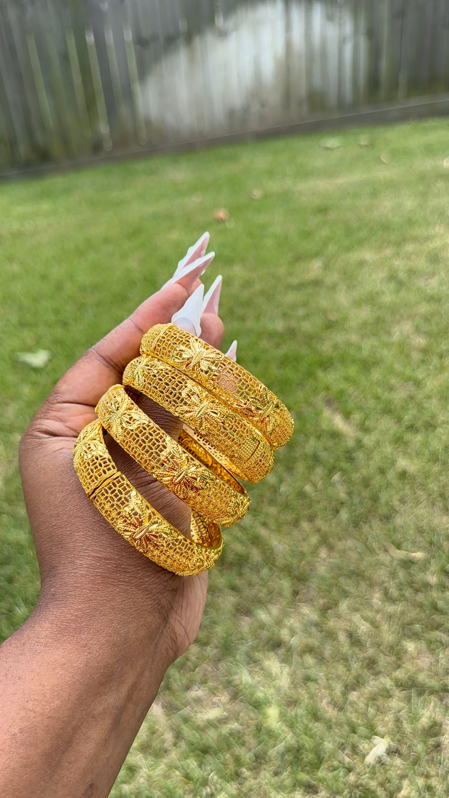 24k Butterfly Bangle